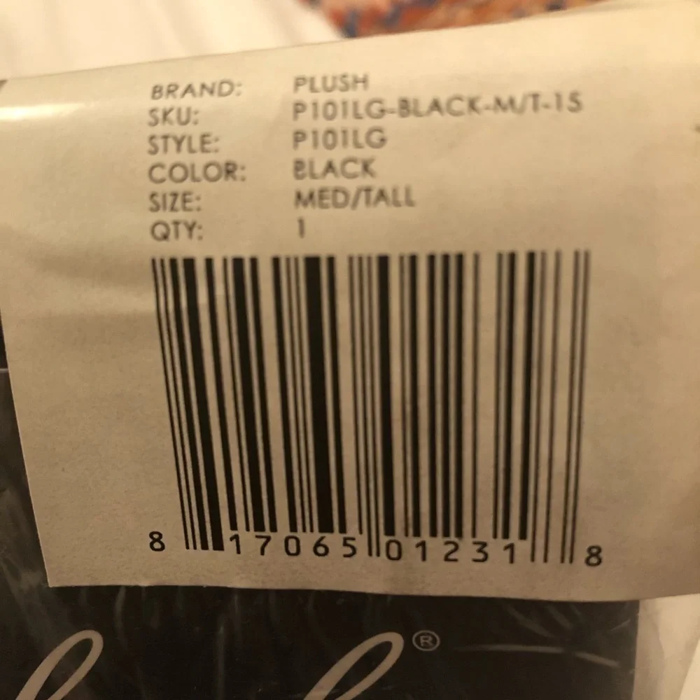 Plush Fleece Lined Tights Footless In Black